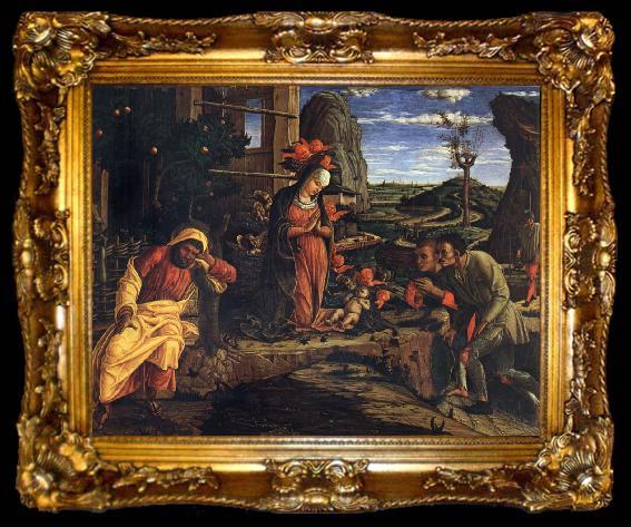 framed  Andrea Mantegna Adoration of the Shepherds, ta009-2